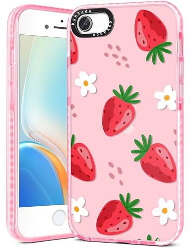 Kokaade for iPhone 7/8/SE Case for Women Girls - Cute Kawaii Strawberry Flower Design Fashion Phone Cover Girly TPU Funda for iPhone 7/8/SE