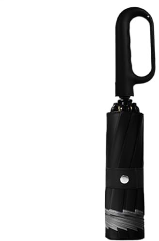 Ringschnallen-Regenschirm, umgekehrter automatischer Öffnungs- und Schließautomatik-Regenschirm für Regen | Winddichter, robuster umgekehrter Regenschirm mit Karabinergriff für Männer und Frauen