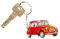 Porte-clés voiture vintage 2CV orange idée cadeau automobile rétro