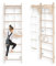 Espalier de Gymnastique pour Enfants (210 cm) | Échelle d'entraînement Murale | Échelle de Corde pour Enfants | Aire de Jeu en Bois pour la Maison | Anneaux de Gymnastique | 100% écologique |