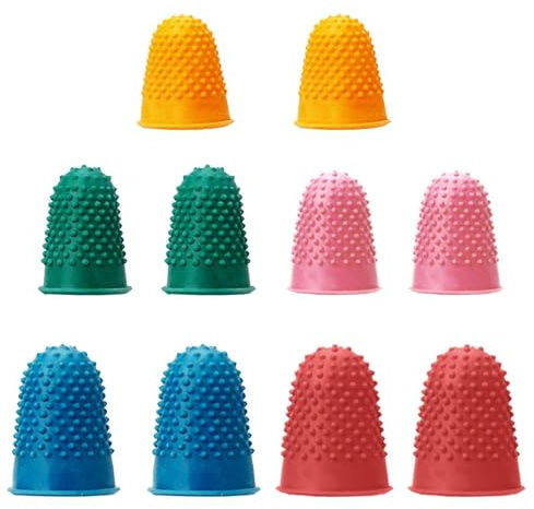 10 Stücke Nicht Rutschfinger Stücke, Gummi-Fingerhut, Partikel-Fingerspitzen-Schutzabdeckung, Fingerschutz (Multi-Farben).