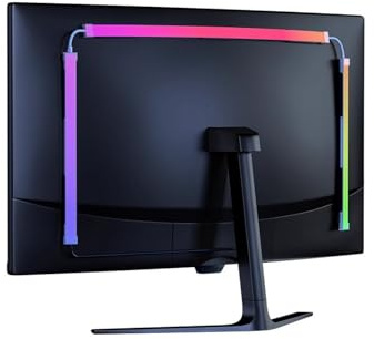 RGB-Umgebungslichtleiste, Lichtleiste unter Computer-Rückseite, Umgebungs-LED-Streifen, 3 Seiten, Neon-LED-Streifen, PC-Hintergrundbeleuchtung, USB-Anschluss, Farbwechsel-Lampe (Für 27-Zoll-Monitore)
