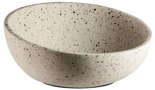 APS 30082 Dekoschale/Obstschale TERRAZZO - Beton, Ø 29,5 cm, H: 8,5/14,5 cm, 2,5 Liter, Terrazzooptik