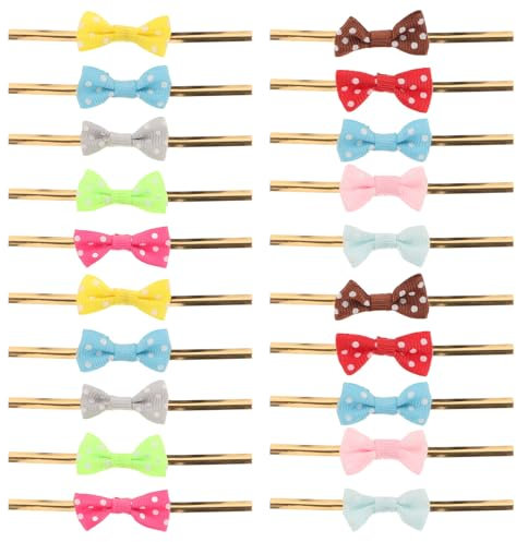 BESTONZON 200 Stücke Gold Twist Krawatten Band vorgebundene Geschenkverpackung Bögen für Behandeln Taschen Lutscher und Kuchen Pops Party Favor Taschen Dekorationen (Farbe Sortiert)