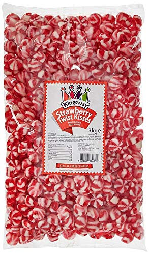 Kingsway Retro Jelly Sweets - Strawberry Twist Kisses - Wedding / Party Bag 3kg