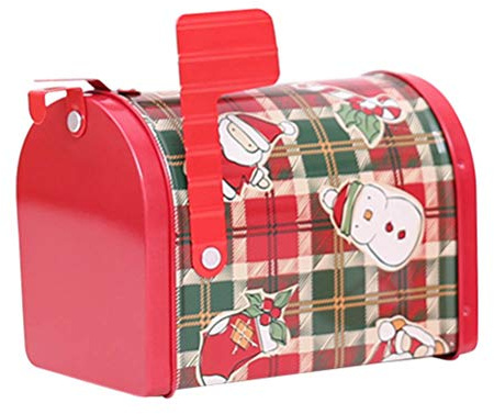 BESTOYARD Weihnachtsgeschenkkasten Mailbox Form kreative postkasten für Kind süßigkeiten Spielzeug Dekoration (Kariertes Muster)