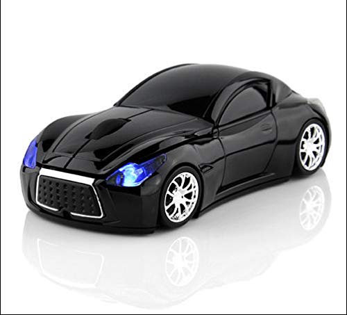 KLEIN Design FTD-MS127 Kabellose Maus, Sportwagen Design, 2.4 GHz Verbindung via Nano-USB-Empfänger, Optischer Sensor, Für Links- und Rechtshänder, in Farbe schwarz