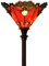 Bieye L30682 Tiffany-Stil Glasmalerei Barock Torchiere Stehlampe mit 13 Zoll breiten Lampenschirm und Metallfuß, 71 Zoll groß, rot