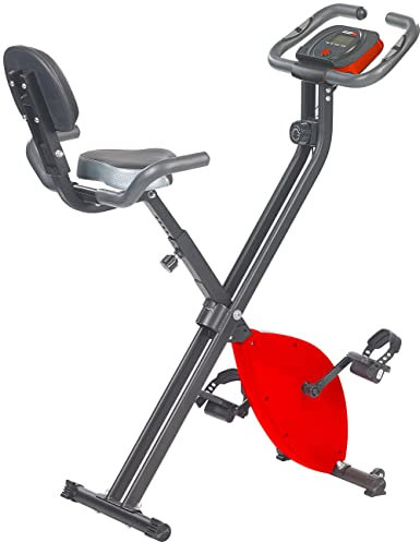 PEARL Sports Hometrainer: Klapp-Heimtrainer mit Rückenlehne, Tablet-Halter, 2,5 kg Schwungmasse (Klappbarer Heimtrainer, mit Tablet Halterung, Geschenkideen)