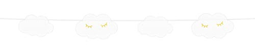 Girlande Banner Wolken 5,5x145cm Wimpelkette Papier Deko Babyparty Babyshower Kindergeburtstag