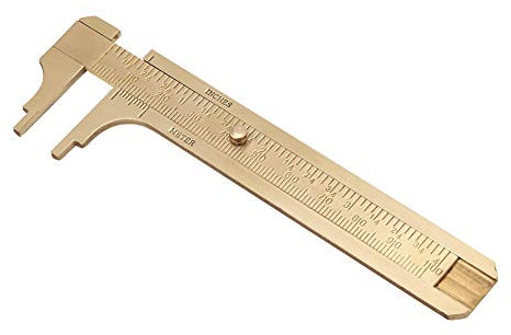 Messschieber, 1 Stück Messing Schieblehre Messschieber Lineal Messwerkzeug Doppel-Skalen mm/Zoll(100mm)