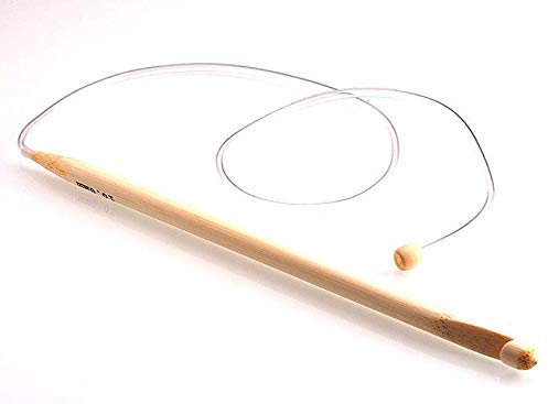 Premium Tunesisches HĂ€kelnadel Set - 5 StĂŒck - (5.5-6.5 - 8.0-9.0 - 10.0mm) Bambus HĂ€kelnadeln Stricken + Nylon Holz Bambus Nadel Stricknadeln