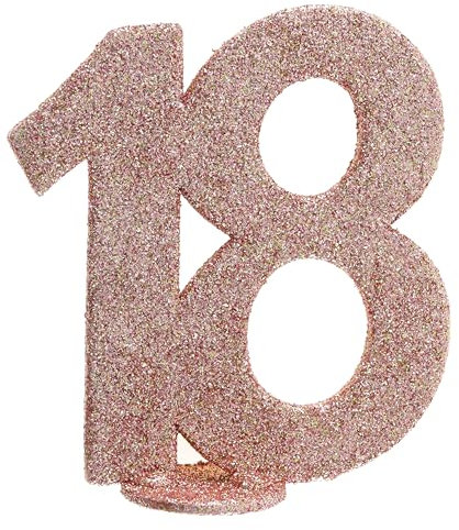 Santex mariage Chiffre Anniversaire Vertical déco, 18 Ans Rose Gold