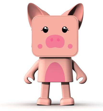 Altavoz Portátil Bluetooth con Forma de Cerdo que Baila - Inalámbrico y Potente - Tamaño Pequeño para Llevarlo donde Quieras - Autonomía 5h - para Móvil y Ordenador - Diseño Divertido y Original - MOB
