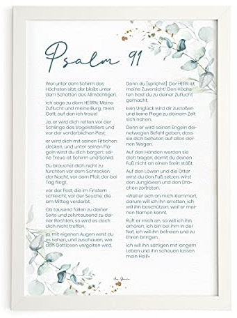 aus-gnade.de Poster Psalm 91 - Pflanzen · A4 / A3 · Bibelvers Deutsch · ohne Bilderrahmen (A3)