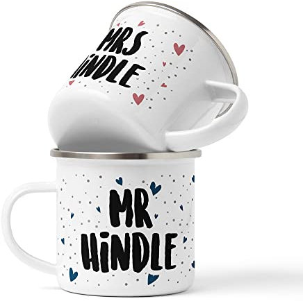 Personalised 10 Year Anniversary Mug Set, Tin Years Gift, Tin Anniversary Mug Set, Newlyweds, Engagement, Wedding gift