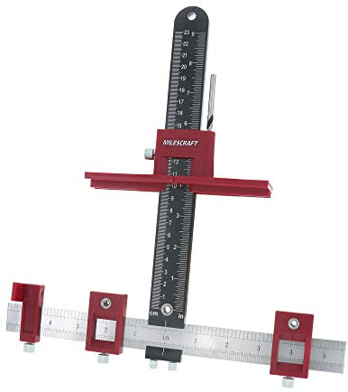 Milescraft 1340 Hardware Jig – Adjustable Drill Guide for Quick Cabinet/Drawer Handle Installation. Cabinet Hardware Template, Wood Drilling Guide, Drawer Pull Jig
