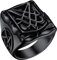 FaithHeart Schwarz Pentagramm Ring für Herren Männer Satan Lucifer Bandring Satanic Luzifer Fingerring Punk Biker Bandring mit Geschenkebox für Paar Pärchen