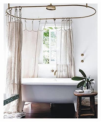 Tenda da Doccia in Lino Naturale, Spa, Hotel di Lusso, Tende da Bagno Decorative per impieghi gravosi,120 * 180cm