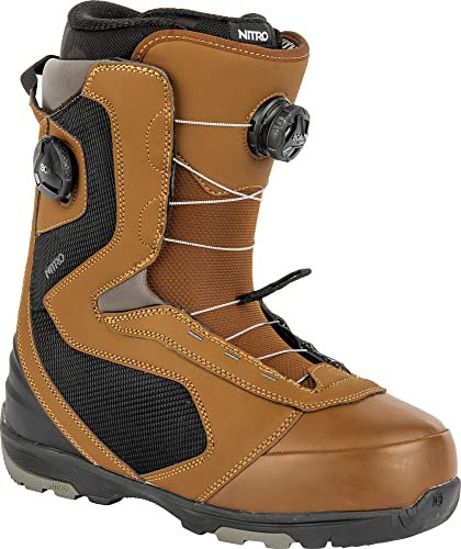 Nitro Herren Club Boa Dual '23 All Mountain Freeride Freestyle Schnellschnürsystem Boot Snowboardboot, Brown-Black, MP 26,0 // EU 40 // US 8