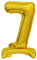 NEU Folienballon Geburtstagszahl Luft & Helium Mini Zahl 7 mit Standfuß Gold, ca. 38 cm