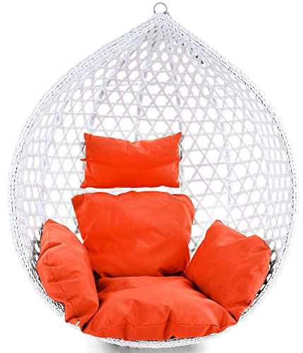 RAMROXX Kissen für Hängesessel Korb inkl. Rückenteil 2-teiliges Set Style Orange