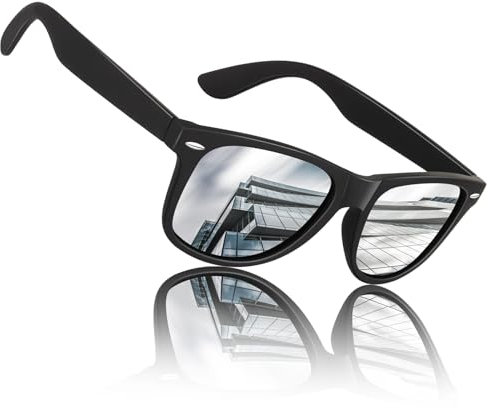 Sunier Sonnenbrille Herren Polarisiert Retro Vintage 100% UV-Schutz Klassisch Golf Fahren Fahrende Angeln Reisen Sonnenbrille Damen Cat 3 CE