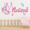Adesivi da parete personalizzato con nome - Farfalle e fiori decorativi per la stanza dei bambini - Stickers dei Bambini - Adesivi Nomi