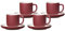 Ritzenhoff & Breker Jasper Espressotassen mit Untertassen, 4er Set, Beere, 240 ml, Espressogeschirr mit Soft-Touch-Haptik & Mattglasur, Spülmaschinengeeignet