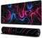 Ovenbird Tappetino per mouse da gioco con bordi cuciti, carta topografica, tappetino per mouse XL esteso con base antiscivolo, tappetino per mouse al neon per scrivania, 80 x 30 cm, rosa/blu