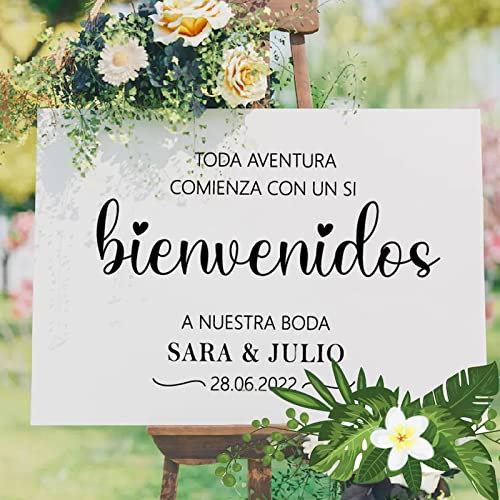 Pegatinas De Señal De Espejo De Boda Personalizadas, Placa De Guía Acrílica De Bienvenida, Señal De Entrada Personalizada, Regalos ( Size : L:75x42c