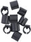 Generic 10 almohadillas redondas de plástico negro para patas de silla, tapas de tubo para patas de muebles, abrazadera de tubo de inclinación frontal en forma de U, deslizadores de suelo en forma de