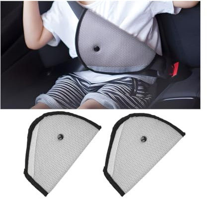 JNNJ 2 Stück Auto Sitzgurtpolster Kinder, Auto Triangular Fixer Sicherheitsgurt Pads Für Kinder, Auto Sicherheit Kinder Sicherheitsgurt Einsteller Cover(Grau)