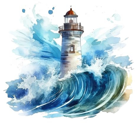 GRAZDesign Wandtattoo Leuchtturm Nordsee, Wandsticker maritim für Badezimmer, Flur, Wohnzimmer - 44x40cm