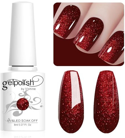 Vishine Pearl Red Gel Nail Polish - 8ML, Long-Lasting, Soak Off, Nail Art, Manicure Salon at Home, L042