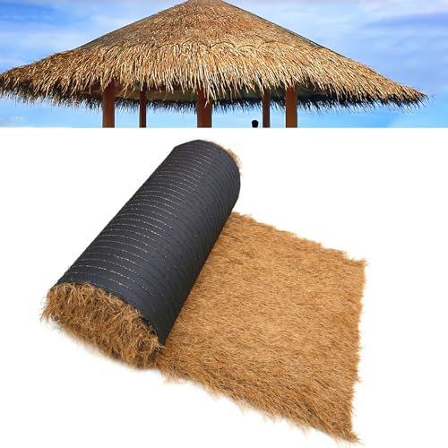 ZHWFDC Techo De Paja Sintética, Rollo De Paja Mexicana Artificial. Adecuado para Decoración De Vallas De Jardín, Playa, Fiestas Hawaianas, Pabellones Y Decoración De Bares Tiki.(Size:0.5 * 3m)