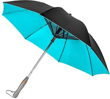 Quzente Umbrella With Fan And Mist Spray, Portable Mist Fan Umbrella With UV Protection, Rechargeable Fan Umbrella For Beach, Sports, Walking In Summer