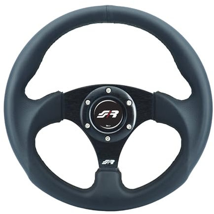 Simoni Racing Universal Lenkrad 'Rolle' - Schwarz Ökoleder - Durchmesser 300mm