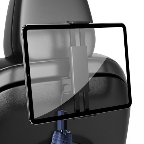 OATSBASF Rear Seat Tablet Mount for Tesla Model Y Model 3, 360°Rotatable Headrest Tablet Holder Headrest Stand Cradle Accessories, with 2 hooks for 4.7-13 Mobile Phone