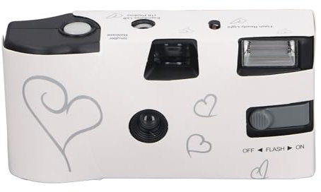 Appareil Photo Rétro à Usage Unique, Appareil Photo Jetable avec Flash, Appareil Photo Vintage à Réglage Manuel Complet, Obturateur Flash à Usage Unique avec 16 Films Couleur de