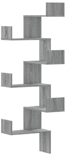 vidaXL Wand-Eckregal Grau Sonoma 45x45x147 cm Holzwerkstoff