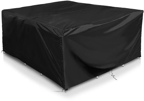 Comlax FIELD Abdeckungen für Gartenmöbel, Wasserdichte Abdeckplane Terrassenmöbel, Schutzhülle Gartentisch Winterfest, Lounge Abdeckung Outdoor Regenschutz und Wetterfest, 200x200x75cm
