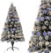 Albero di Natale innevato a fibra ottica alto 150 illuminato da 165 LED RGB multicolori