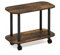Furinno Turn-N-Tube Table d'appoint Ovale Moderne avec roulettes, Pin Ambré/Noir