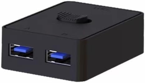 Conmutador USB 3.0, Adaptador de Interruptor Bidireccional, Compartir Dispositivos USB Entre Dos Ordenadores, Compatible con Windows, Mac OS, Linux