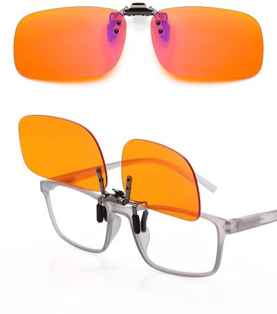 VUEECLAT Clip On Blaulichtbrille für Frauen Männer 180°Flip - Schützen Sie Ihre Augen & reduzieren Sie die Augenbelastung