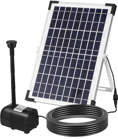 FONDOTIN 12w Pompe Fontaine Solaire pour Bassin Et Jardin Panneau Solaire Ajustable Pompe Eau Installation Facile Décoration Extérieure Romantique