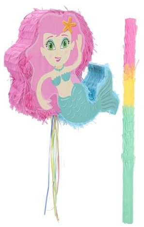 TOPBATHY 1 Satz Meerjungfrau Pinata Rosa Piñata -party-dekorationen Fischpinata Zahlen-piraten-pinata Meerjungfrau Süßigkeiten Große Piñata Meerjungfrau-geburtstagsparty Pinyata Papier