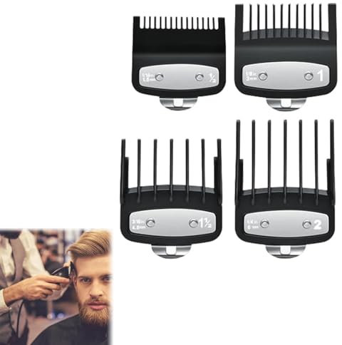 Limit Kämme,Trimmer Aufsätze,Kammaufsätze Set,Führungskamm Ersatz für Haarschneidekopf,Aufsätze Haarschneidemaschine,Bartschneider Aufsteckkamm-Set Kit,Haarschneider Führungskämme,4PC