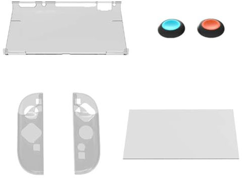 Generic Funda transparente desmontable para Switch 2 con protector de pantalla y tapas de agarre para el pulgar, funda protectora para consola de juegos Switch 2, accesorios de juegos